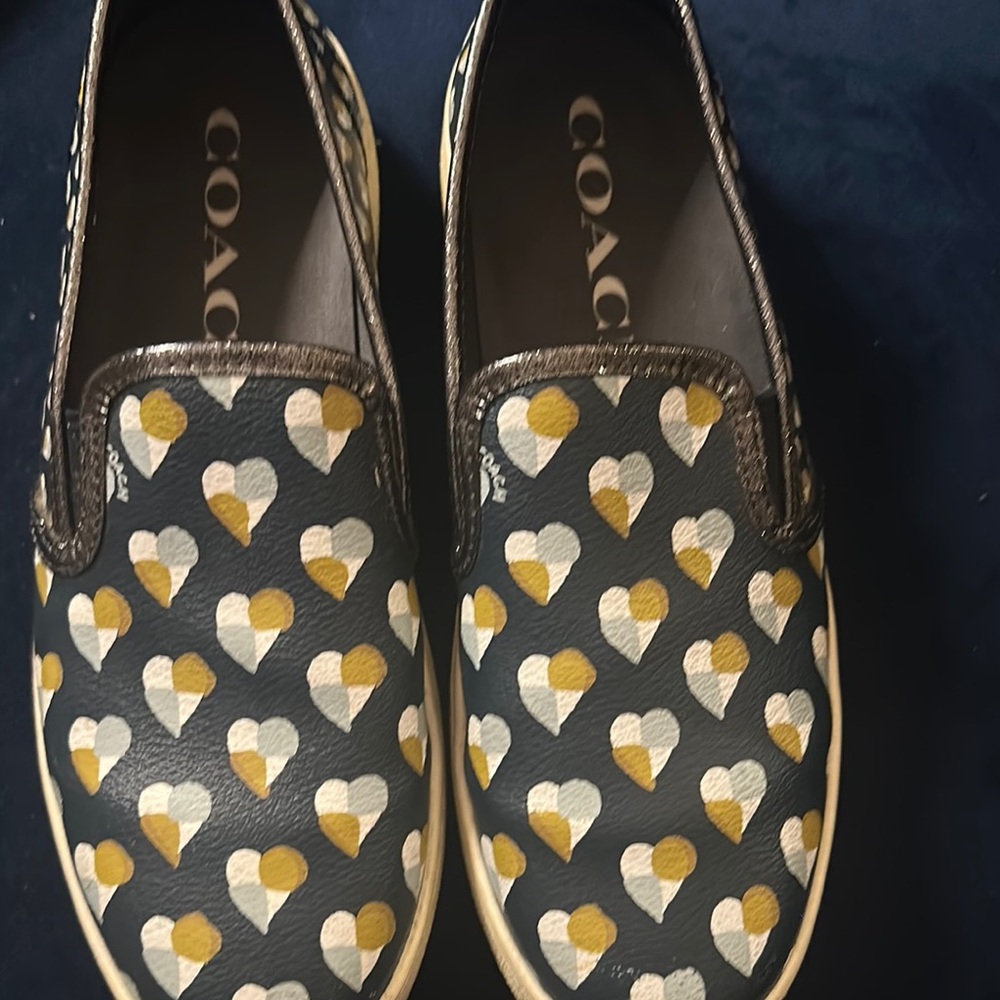 Coach Women's Slip-On Sneakers on Hearts in Midnight Navy